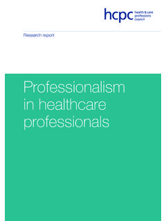 Professionalism in healthcare professionals - HCPC