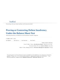 Proving or Contesting Debtor Insolvency the Balance Sheet Test