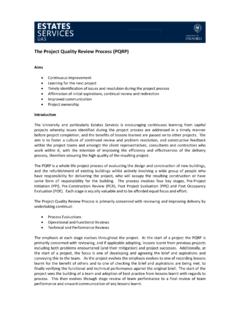 The Project Quality Review Process (PQRP)