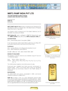 MMTC-PAMP INDIA PVT LTD - Gold Bars Worldwide