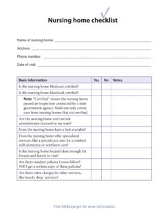 Nursing home checklist - Medicare