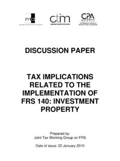 DISCUSSION PAPER TAX IMPLICATIONS RELATED TO THE ...