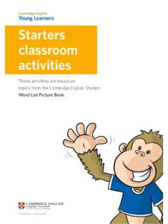 Young Learners Starters classroom activities