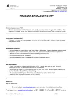 PITYRIASIS ROSEA FACT SHEET