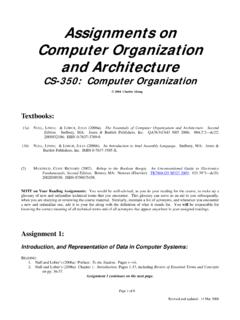 Assignments on Computer Organization and …