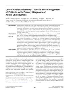 Use of Cholecystostomy Tubes in the Management of …