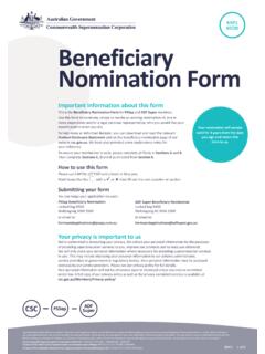 BNF1 - Beneficiary nomination form