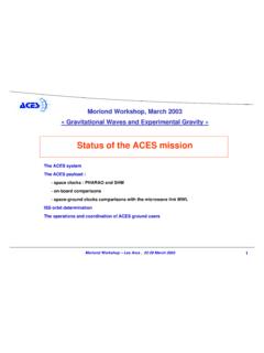Status of the ACES mission - IN2P3