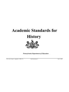 Academic Standards for History - State Board of Education