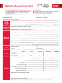 Application Record Keeping Form - DuPont USA