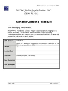 Standard Operating Procedure - Bureau of Land …
