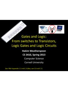 Gates and Logic: From switches to ... - Cornell University