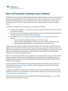 Short Call Substitute Teaching License Guidance
