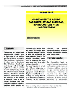 OSTEOMIELITIS AGUDA CARACTER&#205;STICAS CL&#205;NICAS, …