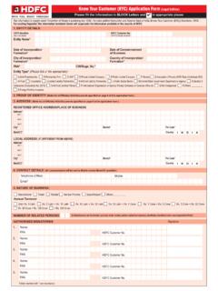 Know Your Customer (KYC) Application Form - HDFC