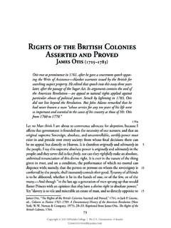 Rights of the British Colonies Asserted and Proved