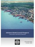 Solomon Islands Growth Prospects - World Bank
