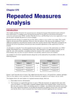 Repeated Measures Analysis - NCSS