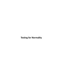 Testing for Normality - Shippensburg University