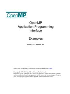 OpenMP Application Programming Interface Examples