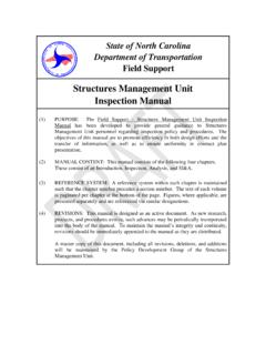 Structures Management Unit Inspection Manual - NCDOT