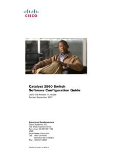 Catalyst 2960 Switch Software Configuration Guide - Cisco