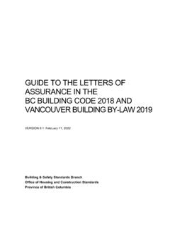 GUIDE TO THE LETTERS OF ASSURANCE IN THE BC BUILDING …