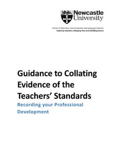 Guidance to Collating Evidence of the Teachers’ Standards