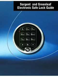 Sargent and Greenleaf Electronic Safe Lock Guide