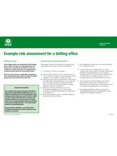 Example risk assessment for a betting office