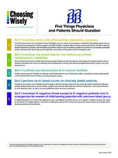 Choosing Wisely - Five Things Physicians and …