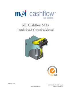 MEI Cashflow SC83 Installation &amp; Operation Manual