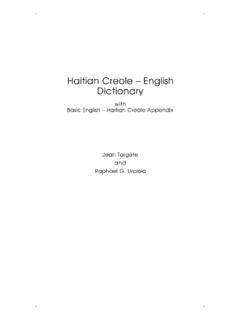 Haitian Creole – English Dictionary - Hope for Haiti's ...