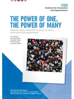 The power of one, The power of many - NHS England