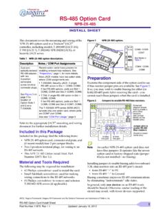 RS-485 Option Card Installation Sheet - solidyne.net