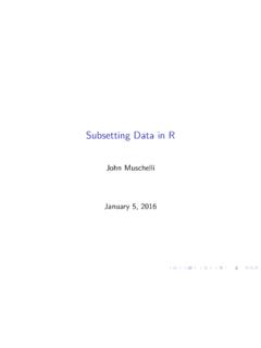 Subsetting Data in R - Andrew Jaffe