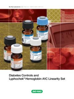 Diabetes Controls and Lyphochek Hemoglobin A1C …