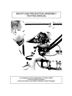 BACKFLOW PREVENTION ASSEMBLY TESTING MANUAL
