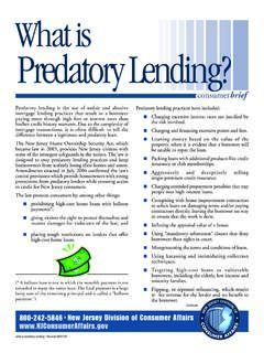 Predatory Lending? - New Jersey Division of Consumer Affairs
