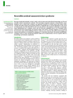 Reversible cerebral vasoconstriction syndrome - The Lancet