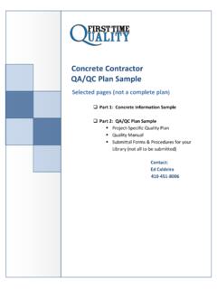 Concrete Quality Control Plan Sample