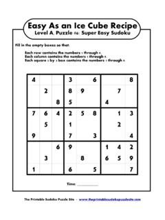 Level A, Puzzle #6: Super Easy Sudoku