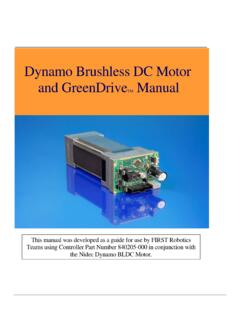 Dynamo Brushless DC Motor and GreenDrive Manual