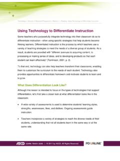 Using Technology to Differentiate Instruction