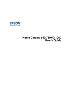 User's Guide - Home Cinema 660/760HD/1060
