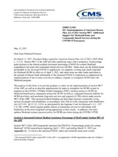 SMD# 21-003 RE: Implementation of American ... - Medicaid