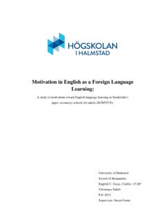 Motivation in English as a Foreign Language Learning