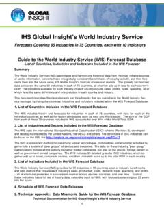 IHS Global Insight’s World Industry Service