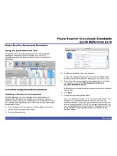 PowerTeacher Gradebook Standards Quick Reference Card