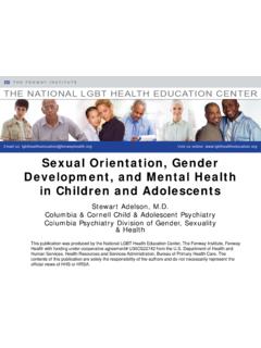 Sexual Orientation, Gender Development, and Mental …